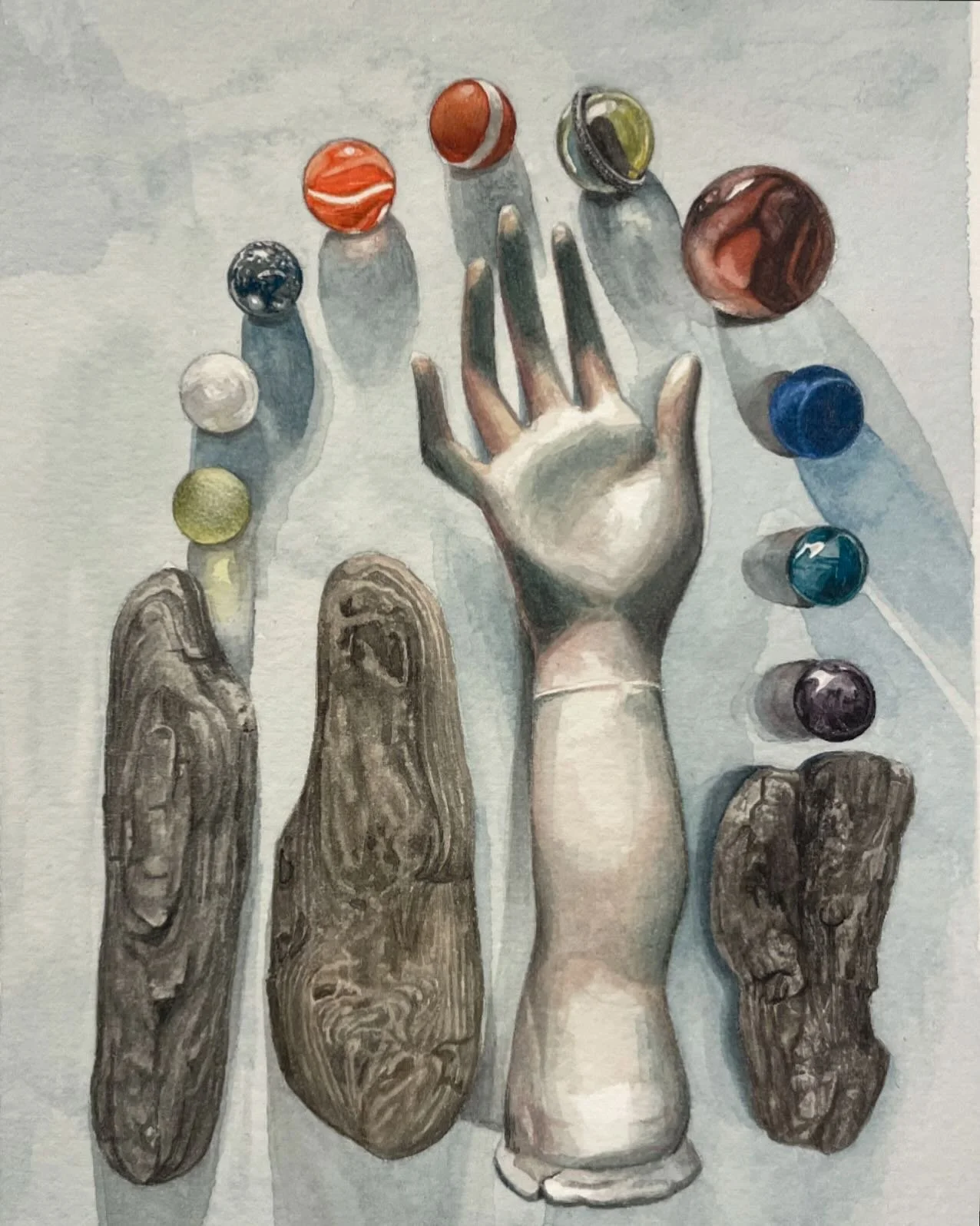 &lsquo;Rising&rsquo; watercolor on paper. 5x7&rdquo; 2024.
.
.
.
This doll arm/hand, I know I&rsquo;m obsessed with it. 
.
.
.
#watercolor #watercolour #watercolorpainting #watercolordaily #watercolorist #painter #painteveryday #artistmother #artistt