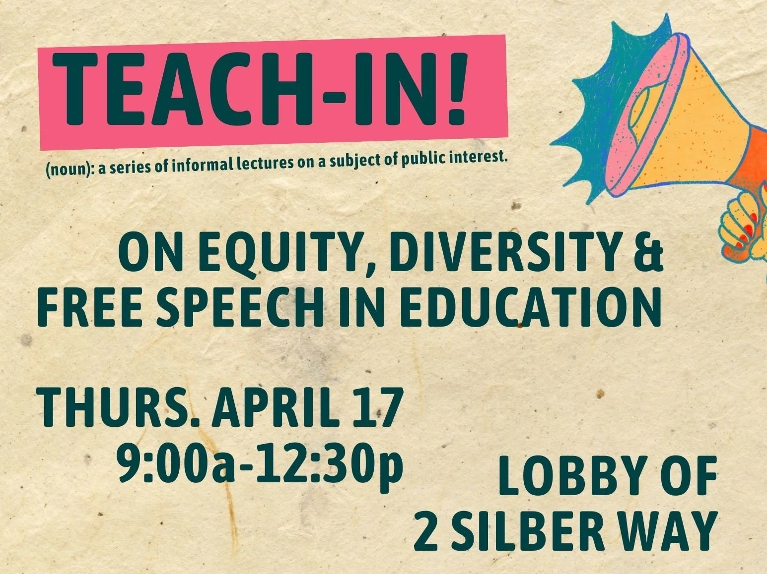 April 17: Teach-In at BU Wheelock