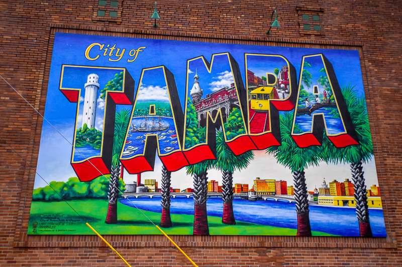 The Tampa mural by artist, Carl Cowden, III is located on the corner of N. Florida Avenue and Royal Street. 
