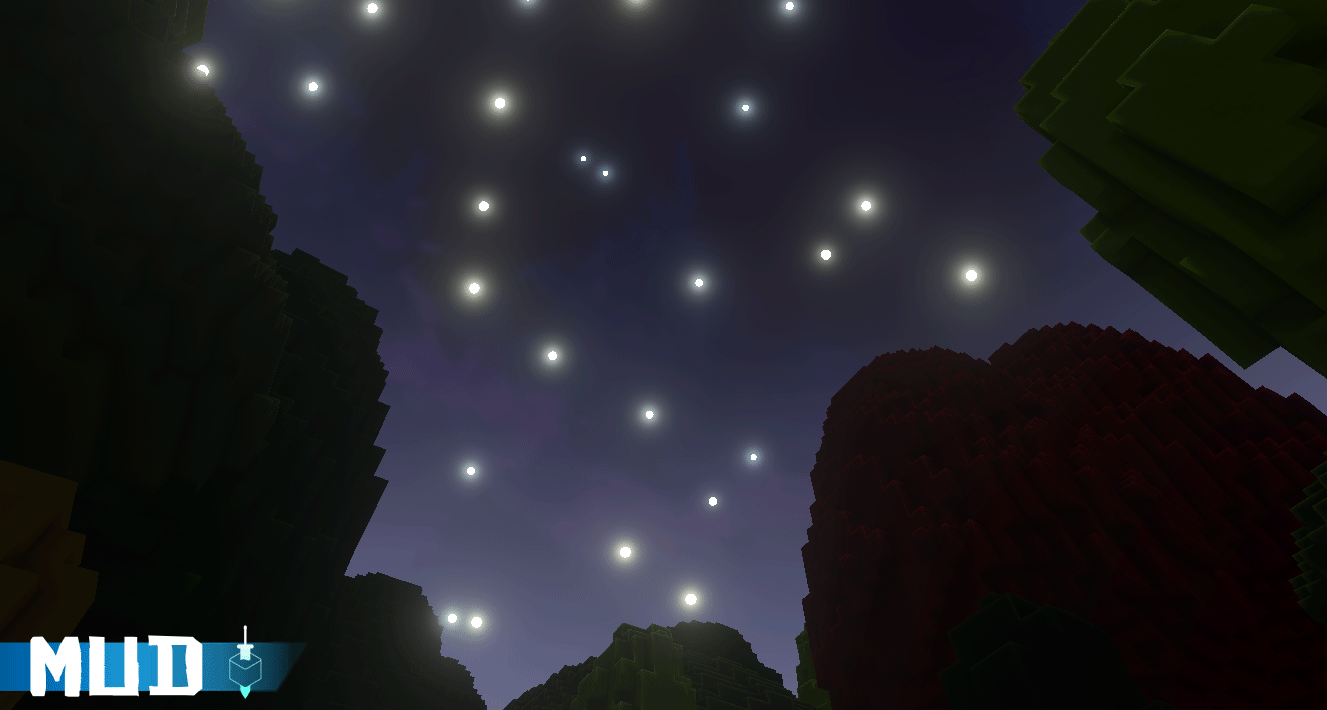 Stars are visible at night after the sun sets.