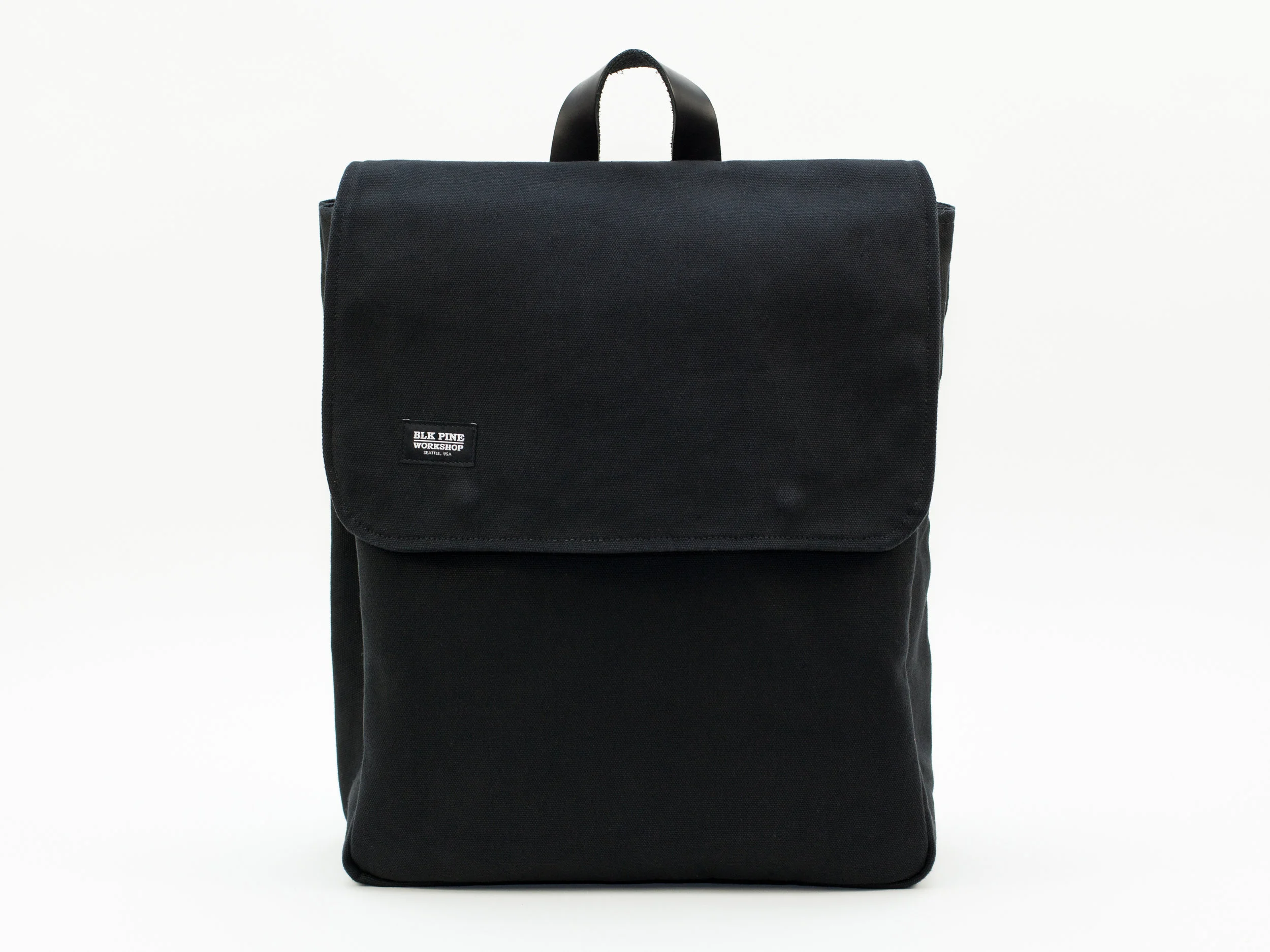 Classic Leather Canvas Canoe Pack - Black