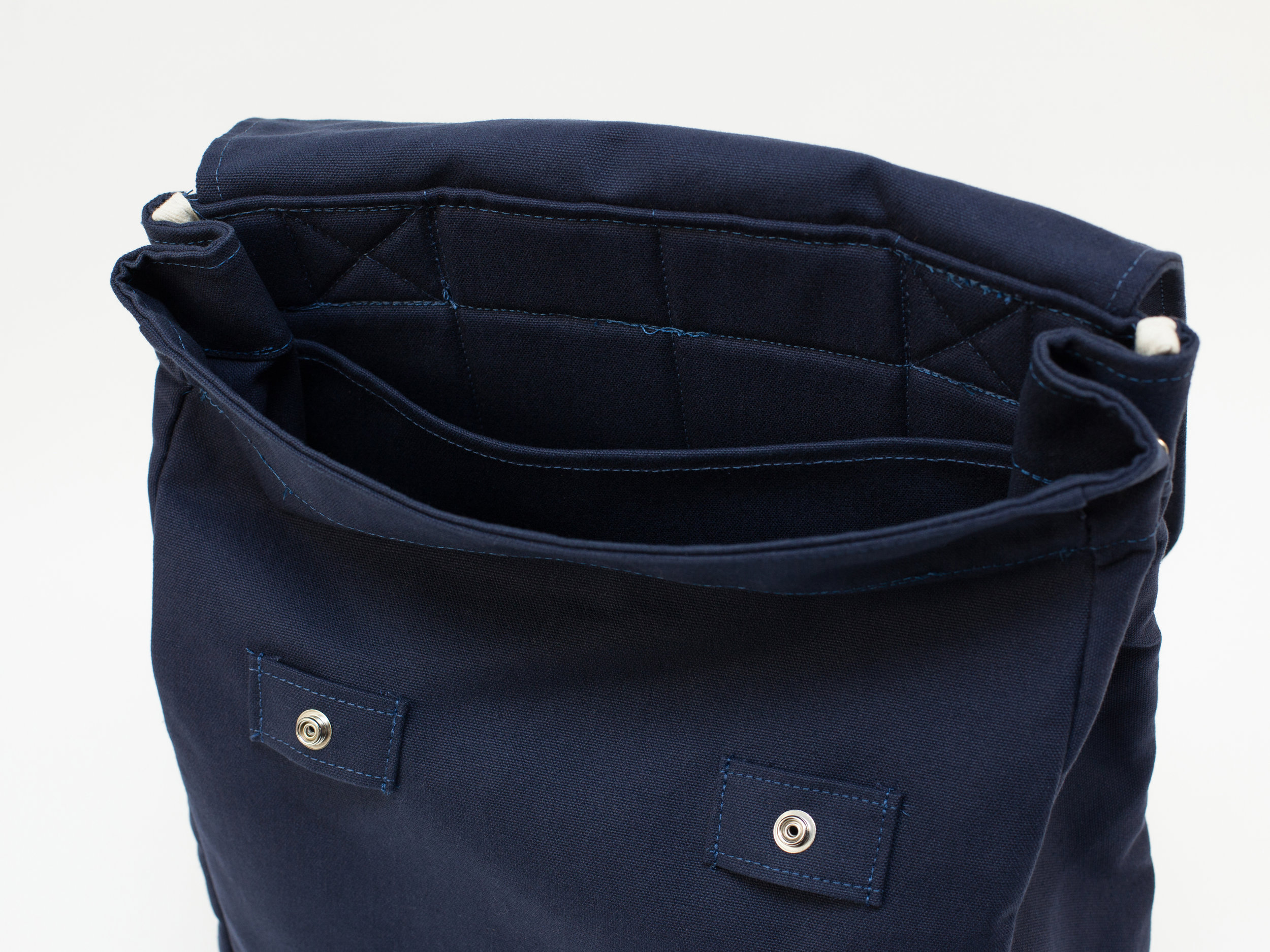 Classic Leather Canvas Canoe Pack - Navy — BLK PINE WORKSHOP