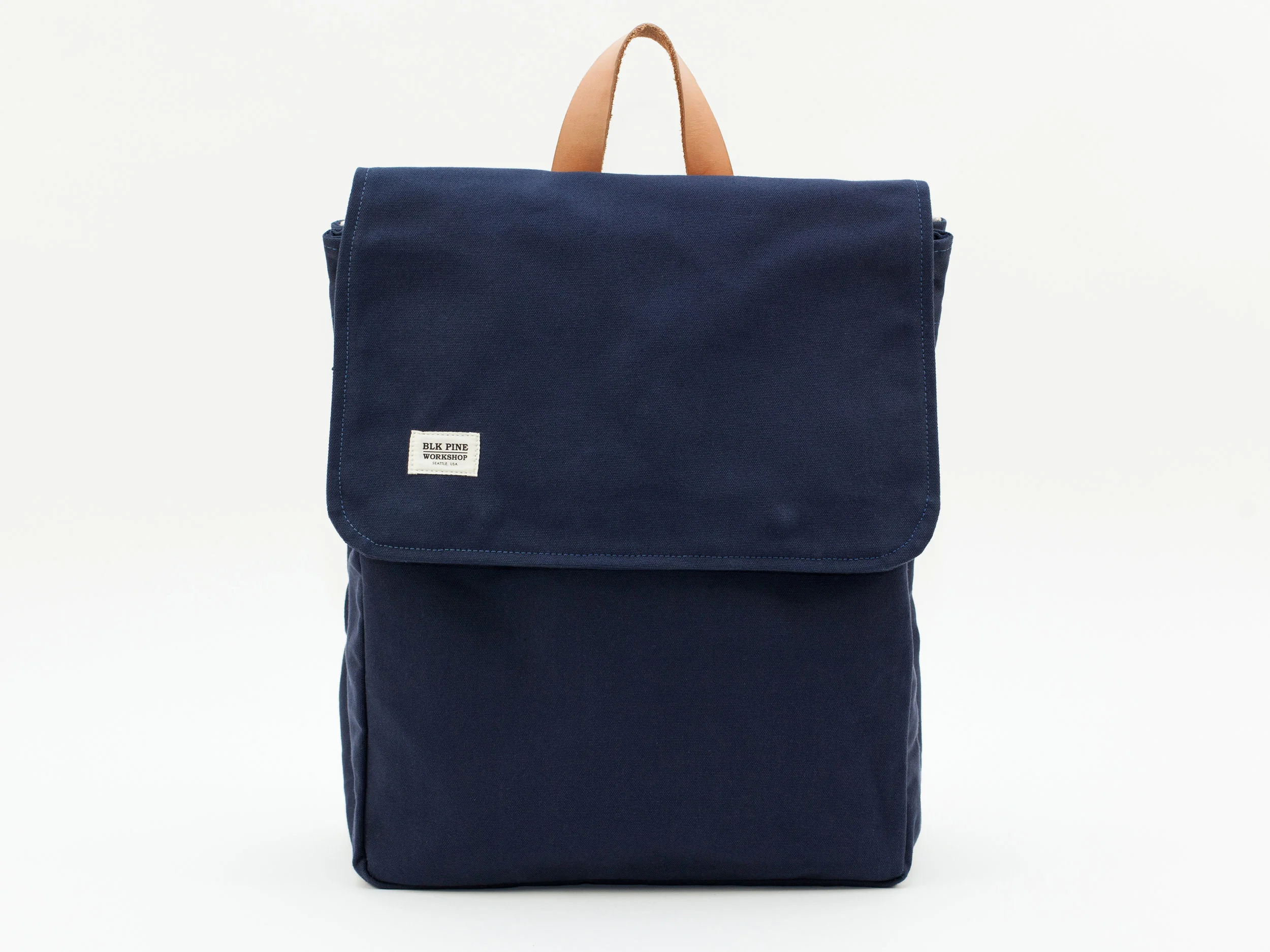 Classic Leather Canvas Canoe Pack - Navy