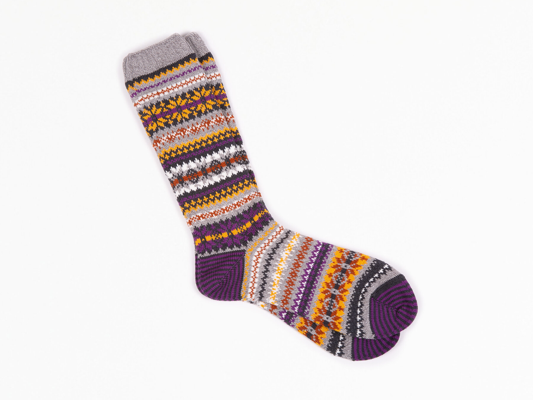 Socks - Fair Isle - Grey