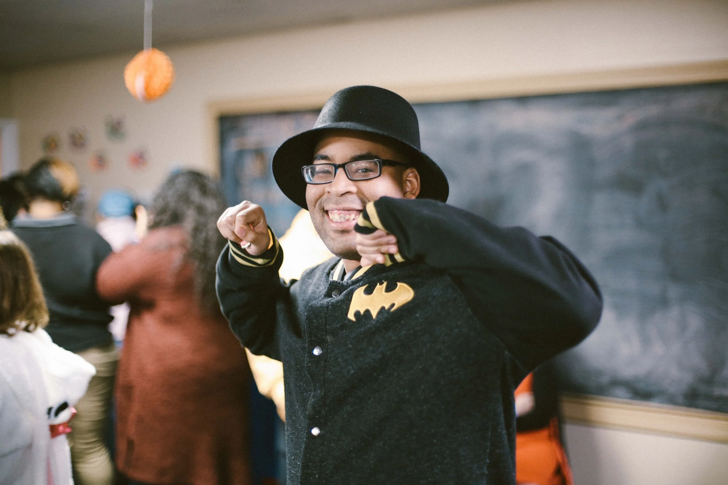 Jamar looking good with his Batman jacket!