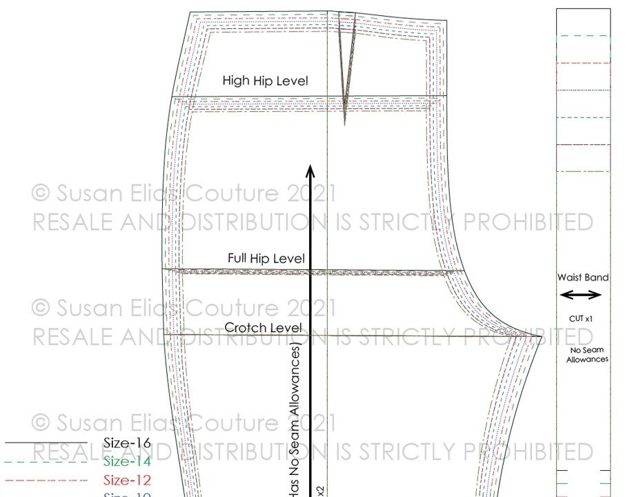 3-PIECE PANT SLOPER/ pdf Digital Download Pattern Block (24