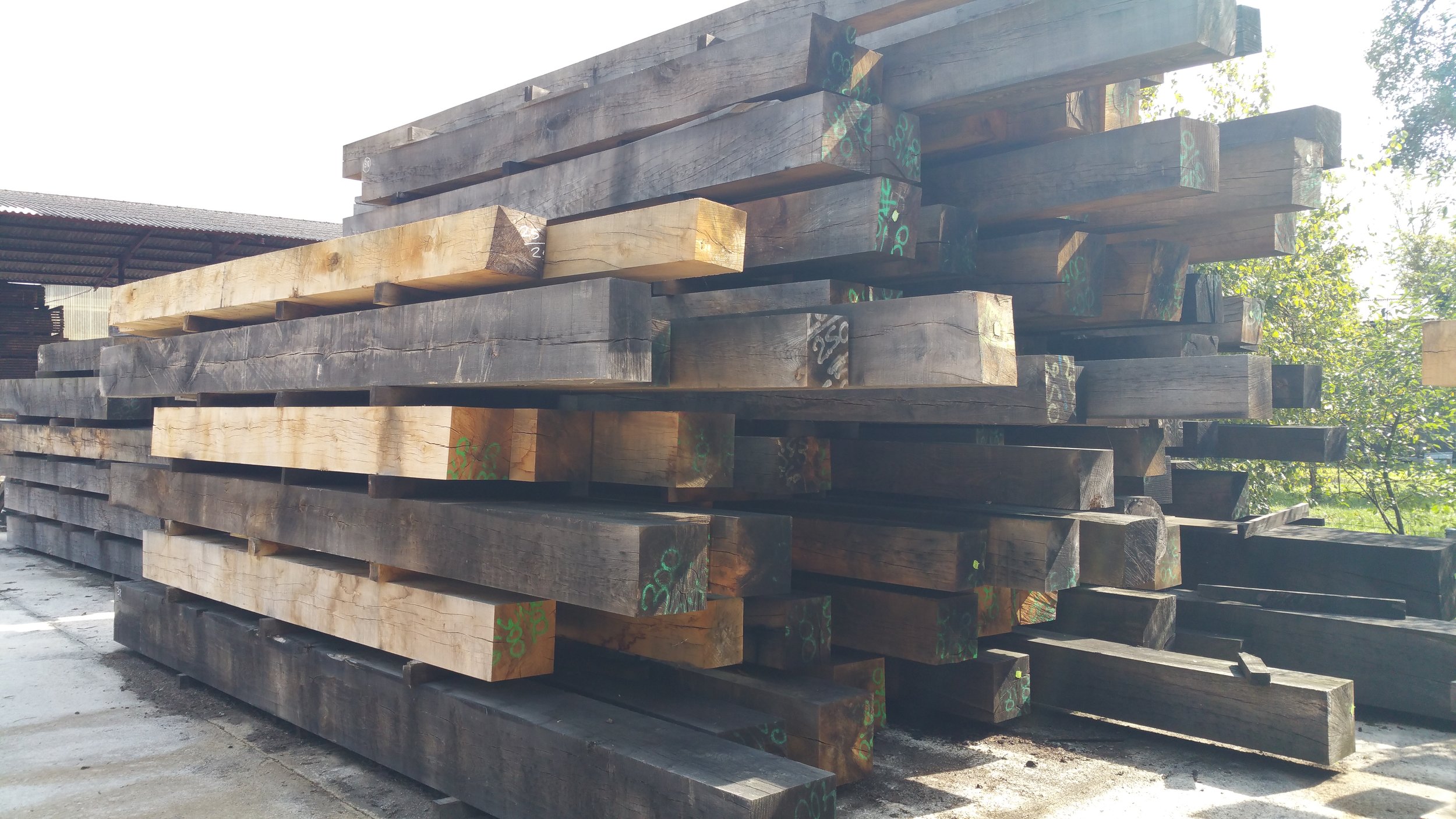 Large air dried oak beams