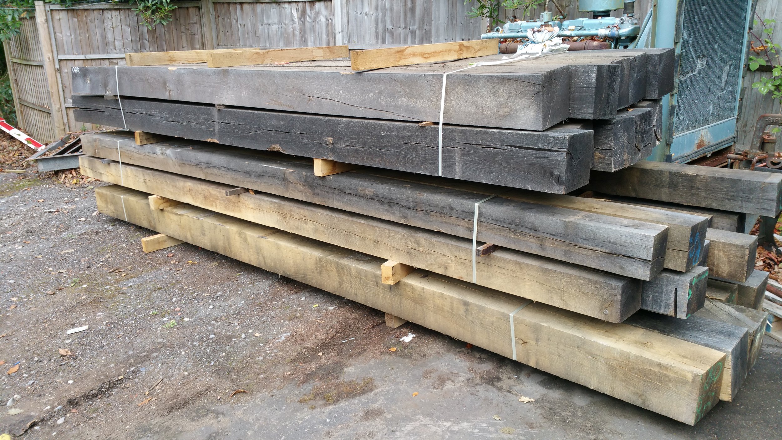 Long length air dried oak beams