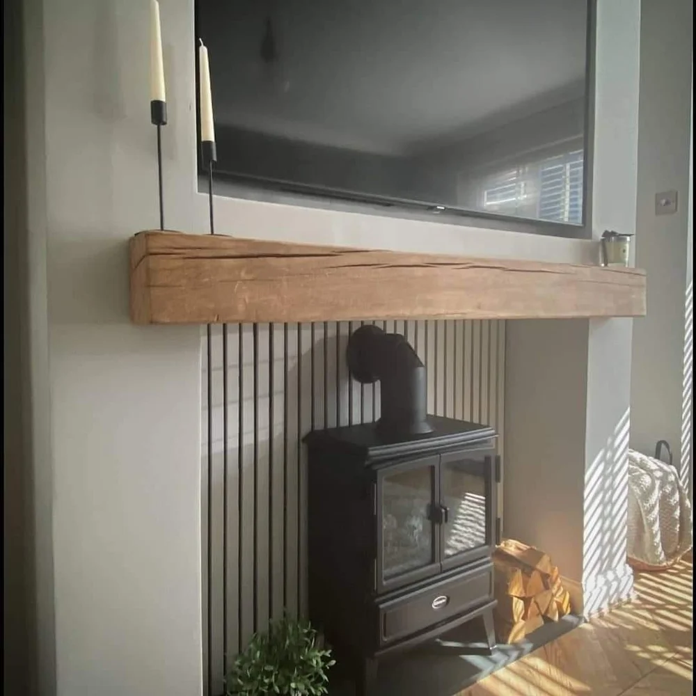 Rustic Oak Mantel 6x 4 with fitting kit **Free Delivery**