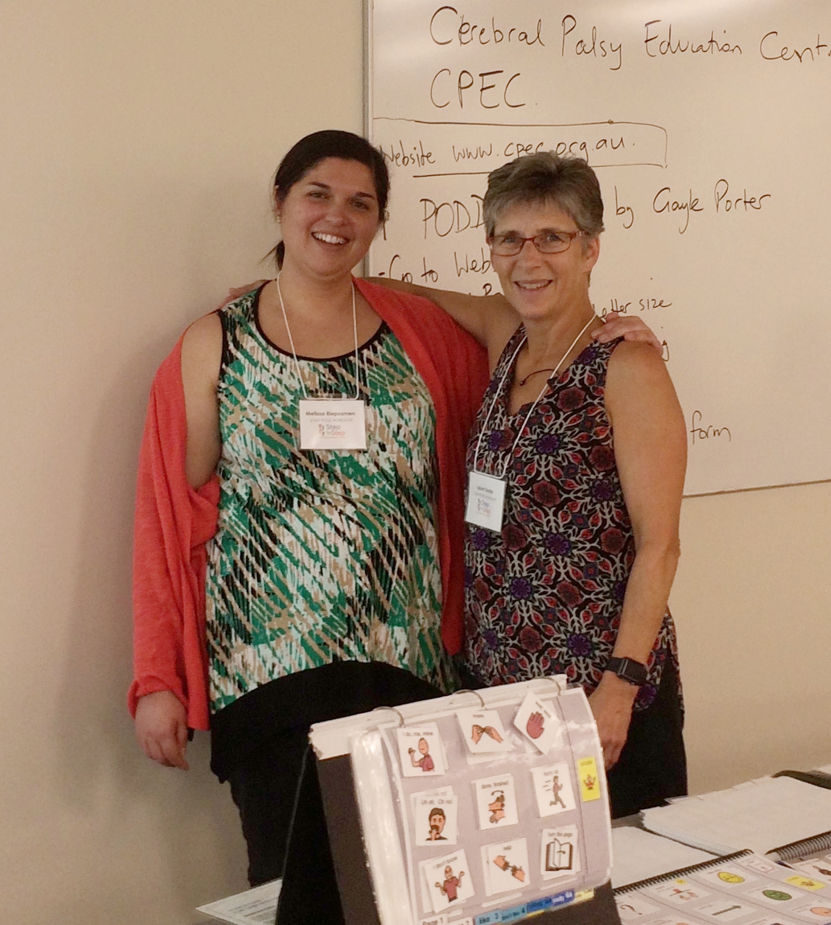 Laura with Melissa Riepsamen, CPEC speech therapist.