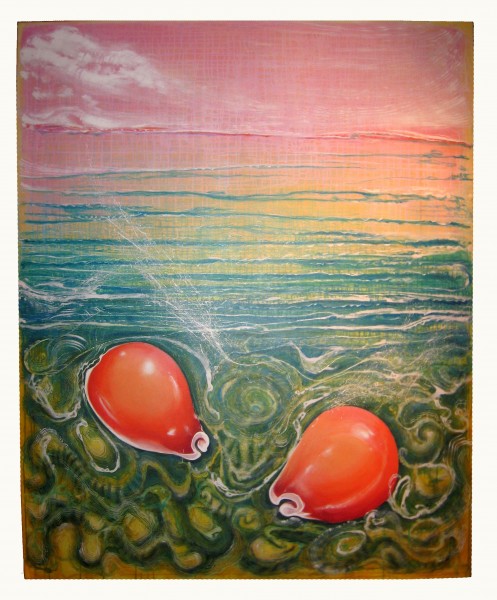 Weiss-Seascape-Sunrise-With-Golden-Cowries-Acrylic-on-canvas-68in-x-55in-2012-All-Rights-Reserved-e1348877937432.jpg