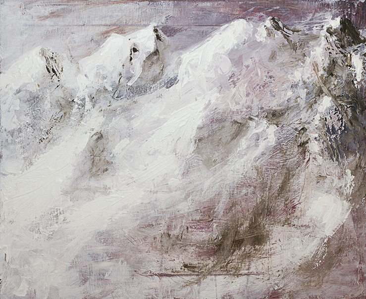 Angelo Bellobono. Temporary mountain range. Acylic and oil on canvas. 41 x 51 cm.