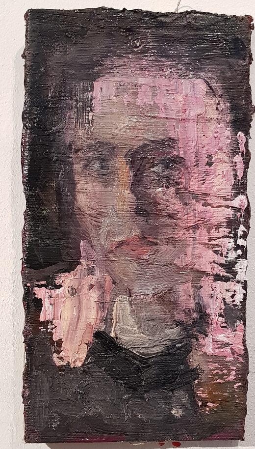 Hinsicht , 2019 Öl auf Lenwand 40 × 19 cm a.jpg