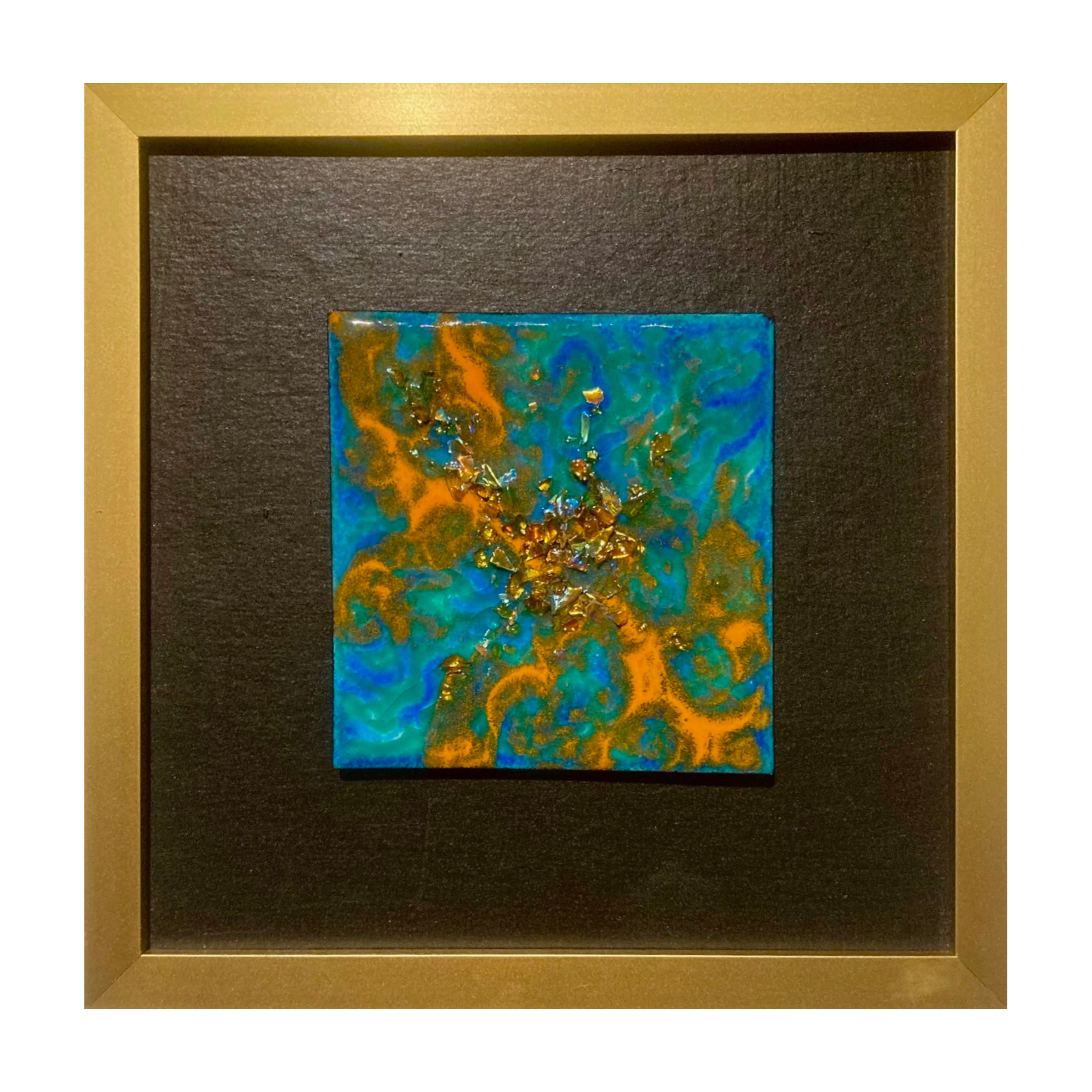enamel painting, home decor, luxury, glass fusion, high gloss, original artwork