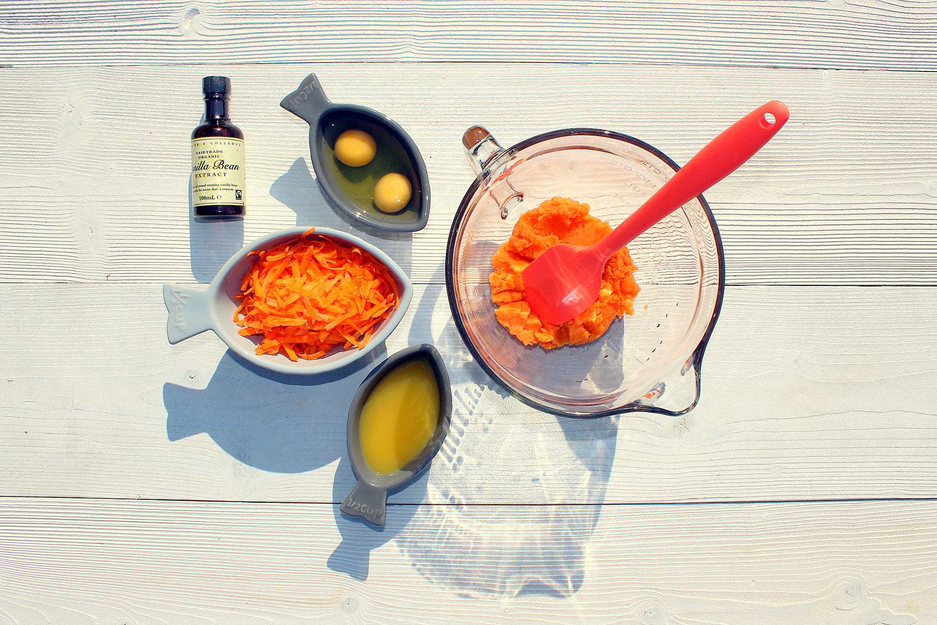 Mix the wet ingredients in a new bowl