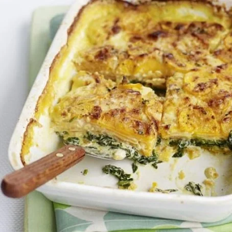 Sweet potato and spinach bake GoodFood