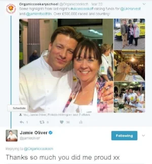 Lucy at the UK Harvest CEO Cook Off with Jamie Oliver