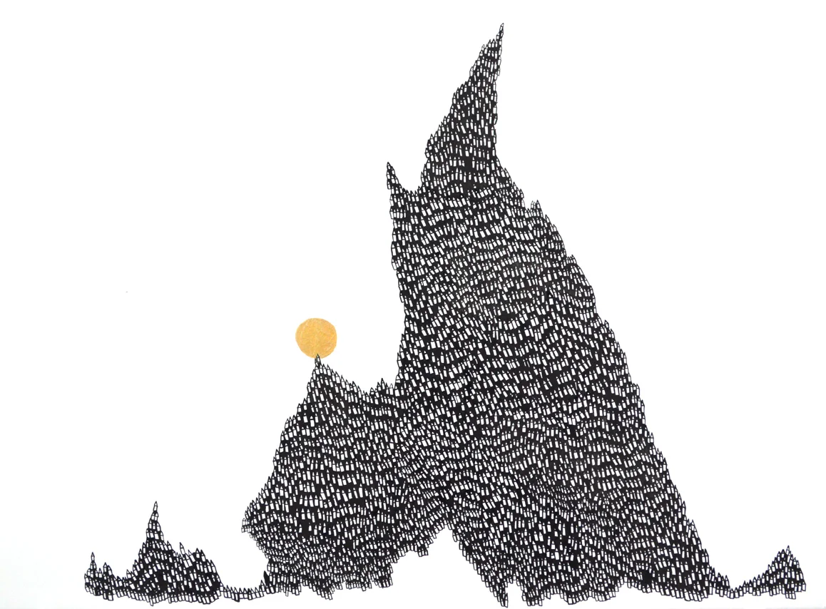 Second Halo, 23" x 30", sumi ink, rives BFK, 2013