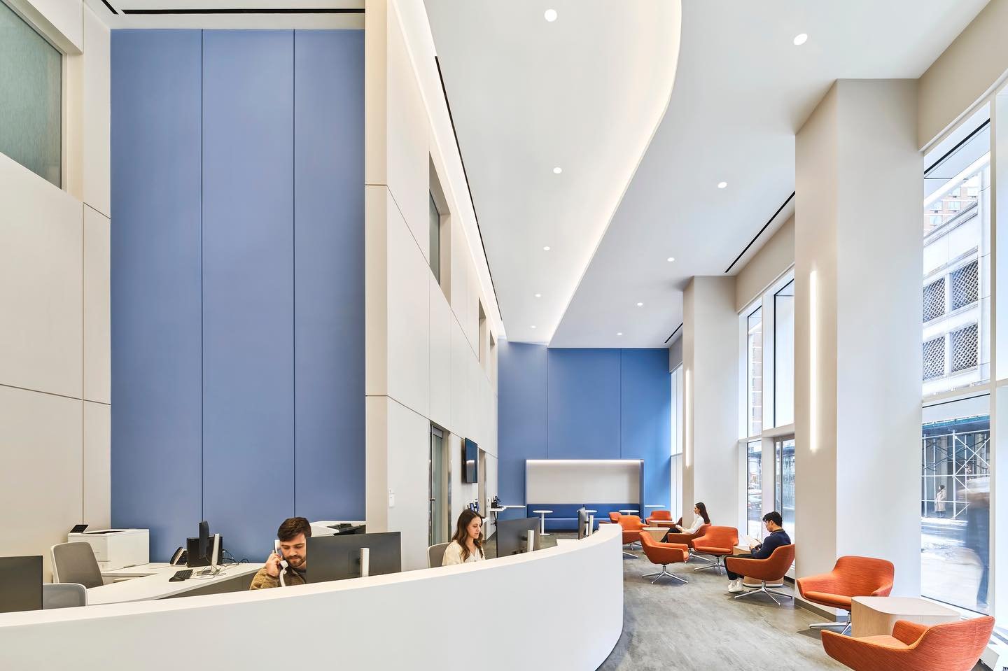The ground level of a residential tower, originally zoned as a retail space and once home to New York&rsquo;s iconic Roseland Ballroom, has been renovated and fit out as new multi-specialty clinic for @mountsinainyc offering primary care, OB/GYN, Der