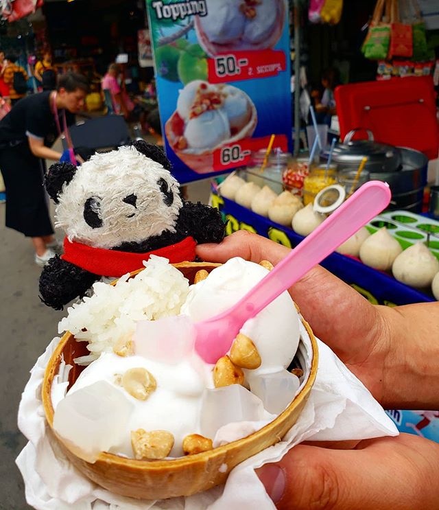 A must try when in #bangkok - #coconut #icecream served in a coconut shell with fresh coconut too!! π₯₯π¦π₯₯π¦π₯₯π¦π₯₯π¦π₯₯π¦π₯₯
.
.
.
#thegreedypanda #thegreedypanda_bangkok #thailand #bangkok #food #foodpics #picoftheday #foodreview #foodbloggers #foodheaven #londonfoodbloggers #londonfoodie #eater #buzzfeast #eeeeats #eatfamous #forkyea #cameraeatsfirst #holiday #streetfood