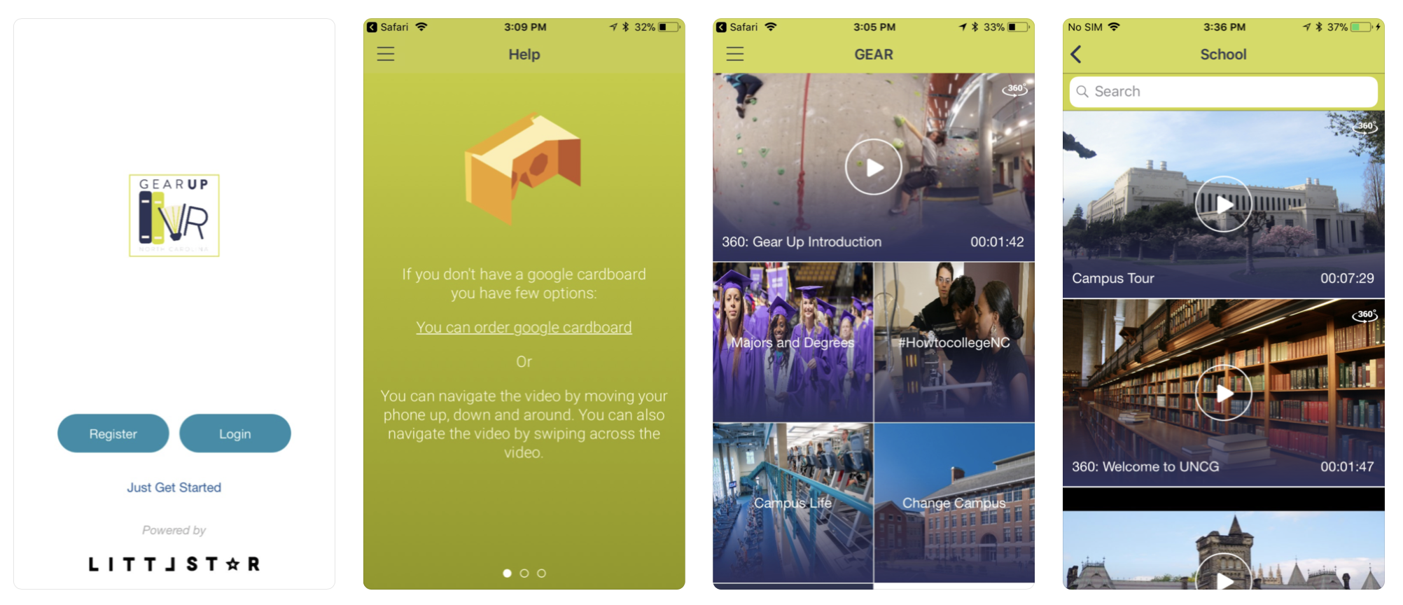 Screenshots from the iOS app available in the iTunes App Store .