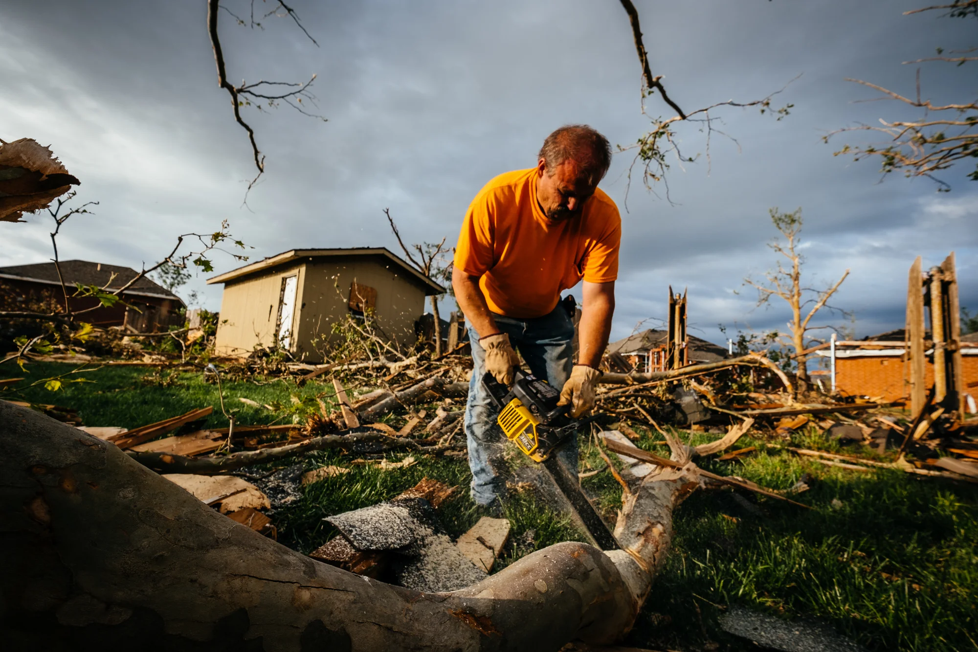Covering the aftermath of a tornado in Oklahoma for The Weather Channel.