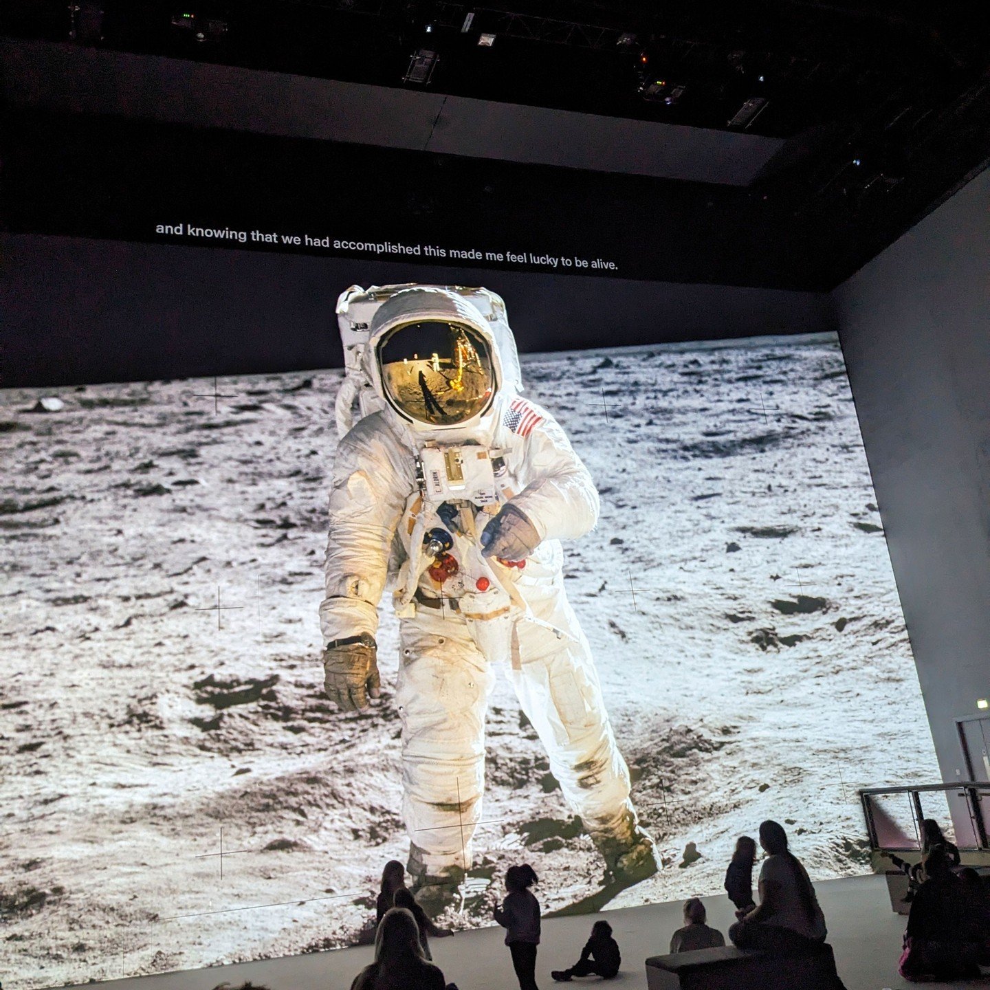 Time to get immersed in space as we look at past journeys to the Moon narrated by Tom Hanks, plus soundbites from the future astronauts planning on travelling to the Earth's natural satellite. Being surrounded by screens is extremely effective; rocke