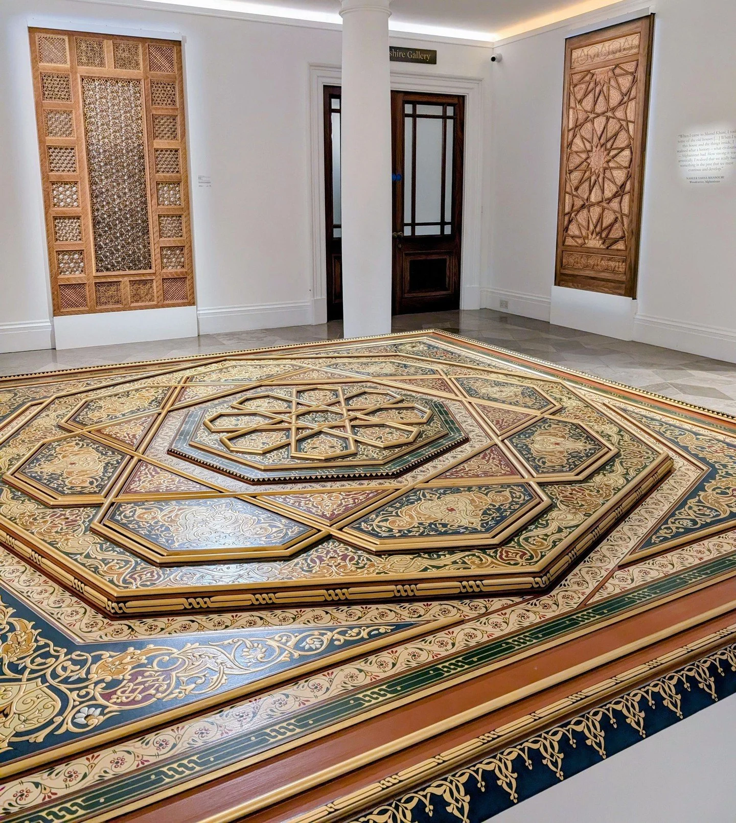 We see great examples of Islamic architecture and craft in museums, but very rarely is the focus on the contemporary master craftspersons still working in this style. Thankfully, this exhibition shines a light on these masters, featuring beautiful ti