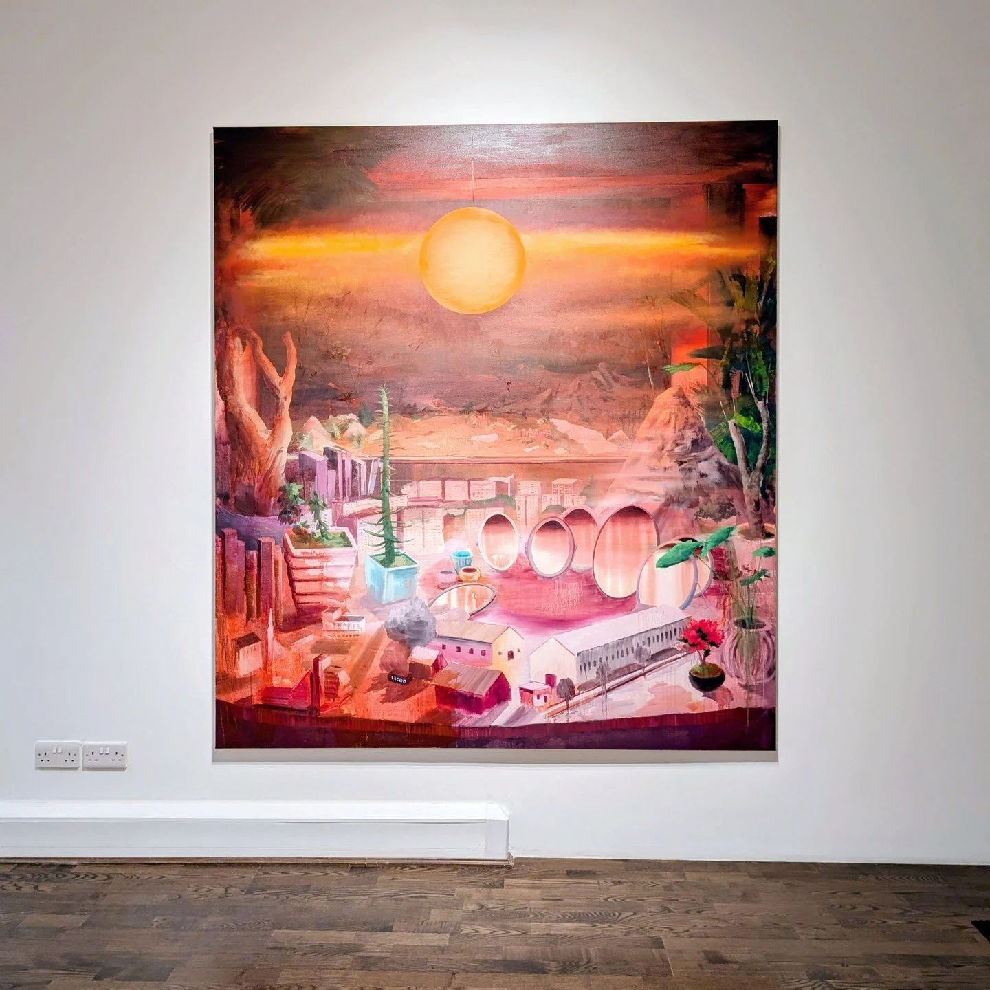 I&rsquo;m a fan of these glowing, surreal landscapes that feel like a dream, or maybe a sci-fi movie. It was my first visit to this gallery, and I arrived on a dark, rainy early evening, which felt like the perfect way to approach these cinematic pai