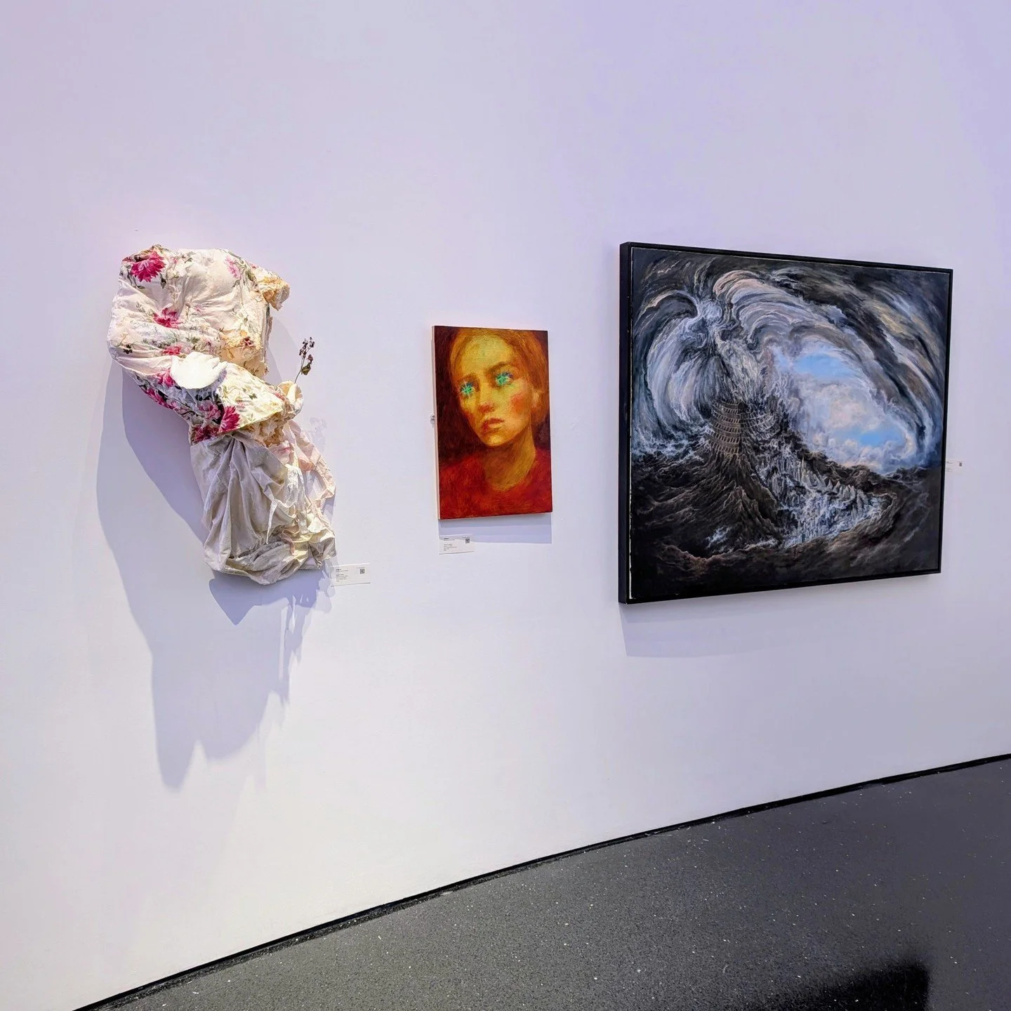 It's the final day of Selfsame, downstairs at @artotellondonhoxton, curated by @byzoesera. It includes work by many artists I admire and follow: @fionagrobertsart (1st pic), @elenaungerart (1st &amp; 4th), @olivia_strange_ (2nd), @learosekara_art (3r