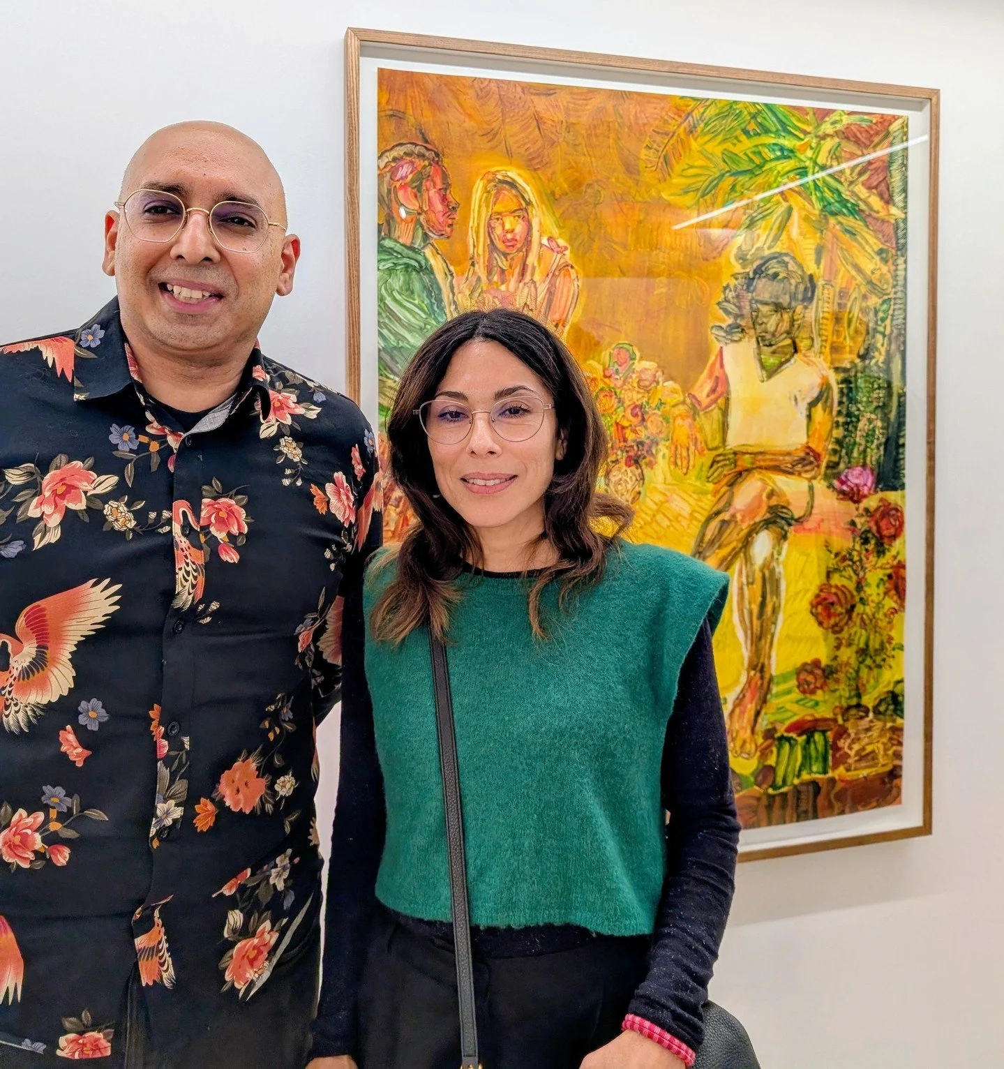 Families relaxing together, indoors and outside. A woman staring out of the window in contemplation,  a young man looking back at us in a floral jumper, and two people asleep next to each other. Martha Zmpounou captures these intimate moments as if s