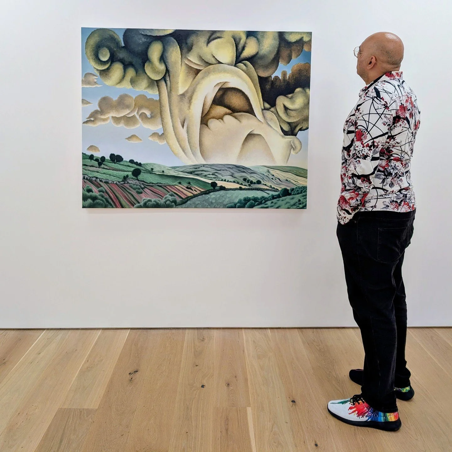 These surreal landscape paintings merge the hills and skies of the artist&rsquo;s West Yorkshire childhood with more personal emotions and memories, including the loss of her mother in 2025. The results are atmospheric skies that blend natural phenom