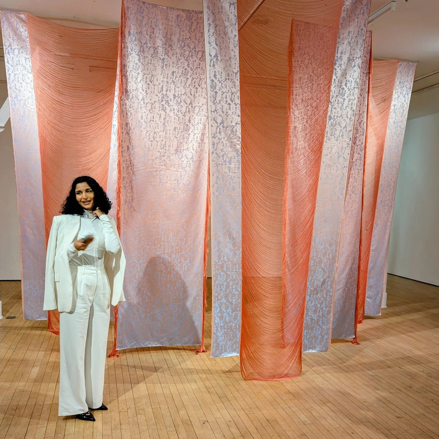 It was a pleasure to have a guided artist tour of the Gathering exhibition at @StaffordshireSt Gallery, featuring the works of @by_areen and @thetatreezcollective, both works recognising the endurance of the Palestinian people. It was preceded by a d