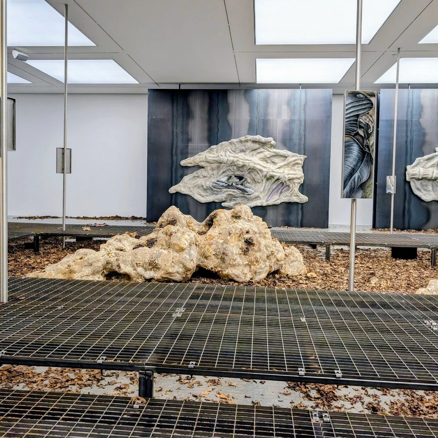 It takes something special to fill White Cube&rsquo;s largest gallery, and Klara Hosnedlova has pulled it off. Sandstone sculptures on the wall look like parts of a fossilised creature that&rsquo;s been uncovered, and the central piece feels like an 