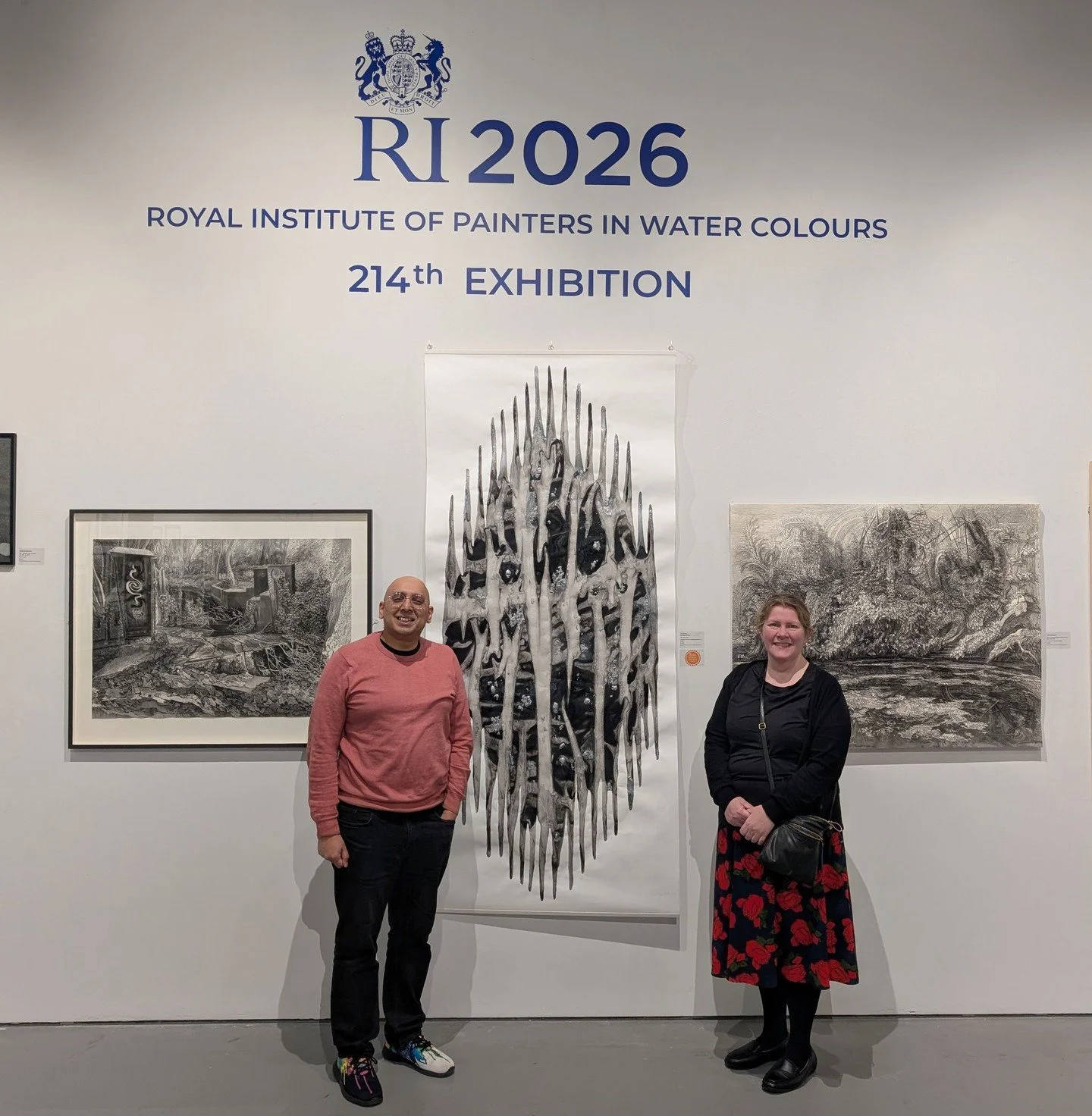 It was great to see the current @Royal_Institute_Watercolours exhibition at @MallGalleries, and to tour it with the new president @Juliette_Losq (1st image with her and her work). It's free to visit and open until 11th April, ticketed. Congrats to al