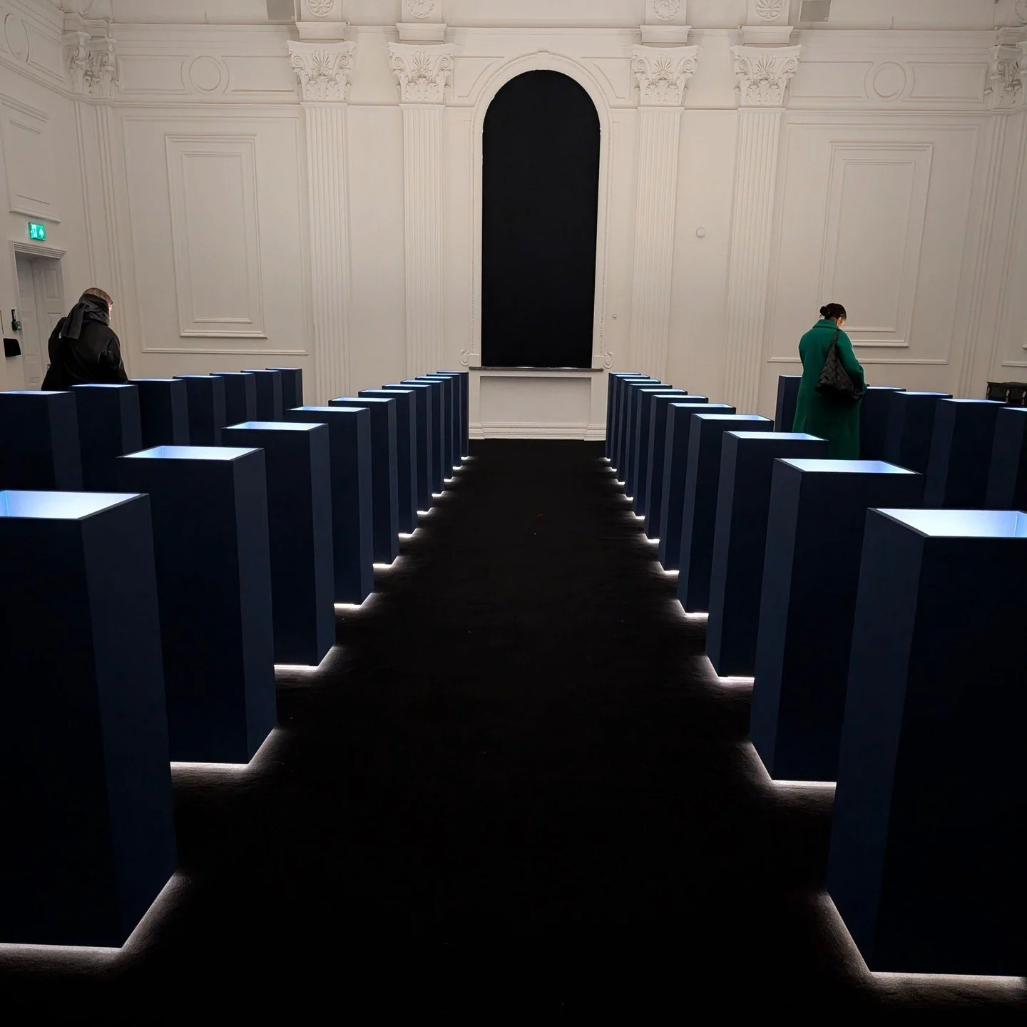 Enter a darkened space with 48 plinths. Look inside, and you&rsquo;ll find images of objects that used to be housed in the Raqqa Museum in Northern Syria. The museum was looted by the so-called Islamic State, which destroyed or sold the items on the 