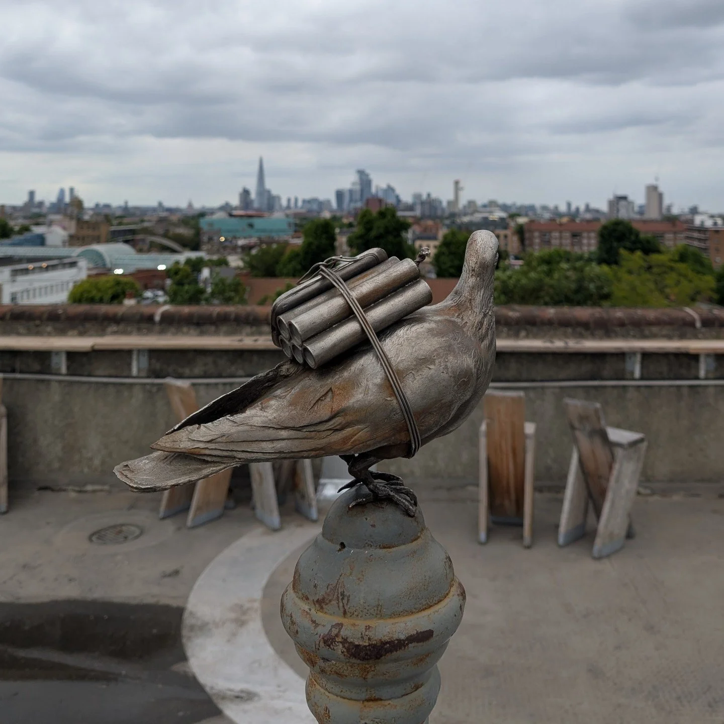 Focusing on a work that&rsquo;s been in situ in Peckham since 2016 - Adel Abdessemed&rsquo;s pigeon with dynamite sticks strapped to its back, titled &lsquo;Bristow&rsquo;. It&rsquo;s named after a comic strip where a pigeon was just part of a mundan
