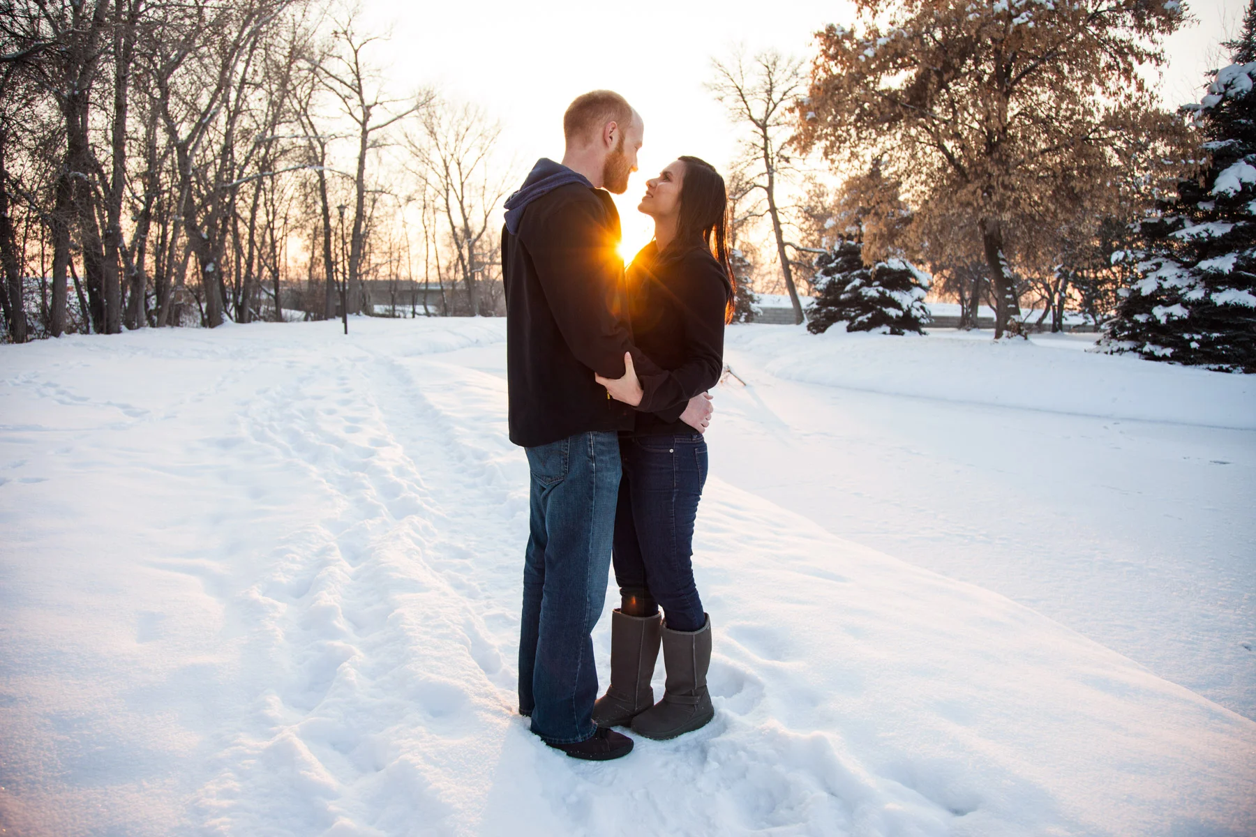 Winter engagement portrait in Utah