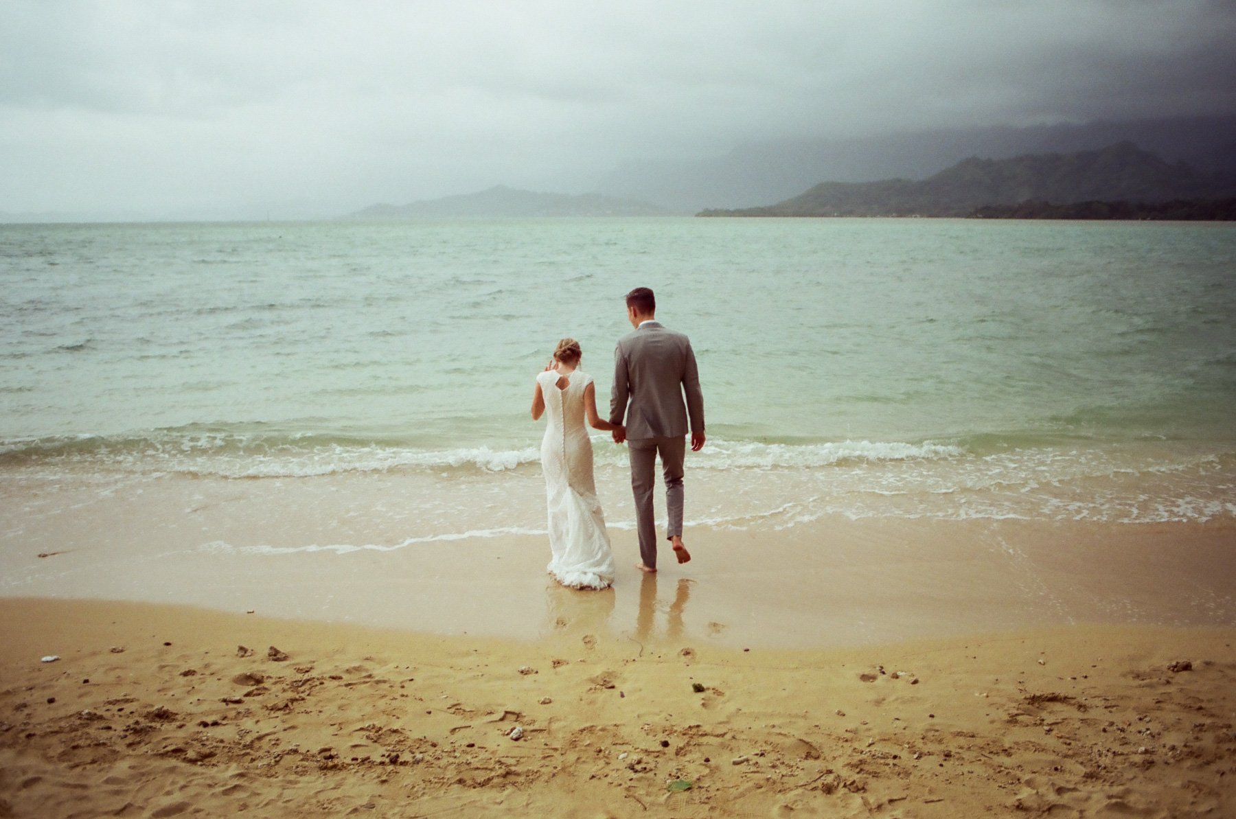 bride and groom picture taken on film 