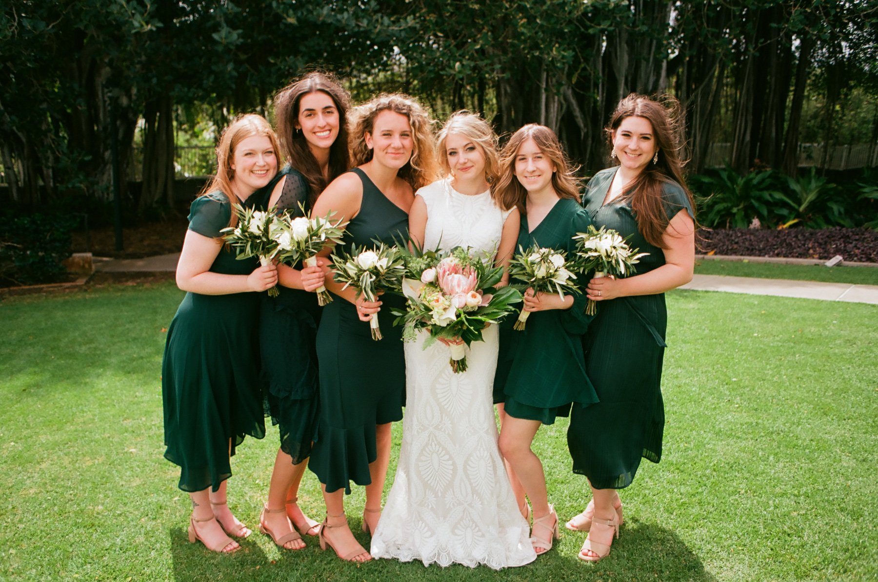 bride and bridesmaids