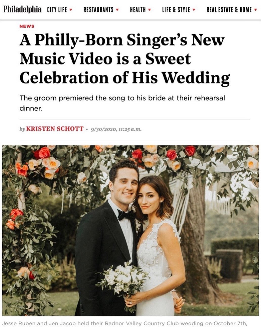 So excited for this feature of @jen.jacob and @jesseruben today in @phillymag! Thanks @kristenfaye617 for the wonderful article! Always love the beauty that @treeoflifefilmsandphotos creates! It was so fun making florals for this beautiful day!