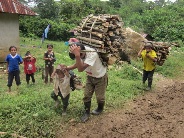  The task of collecting wood falls largely on the women and children. 