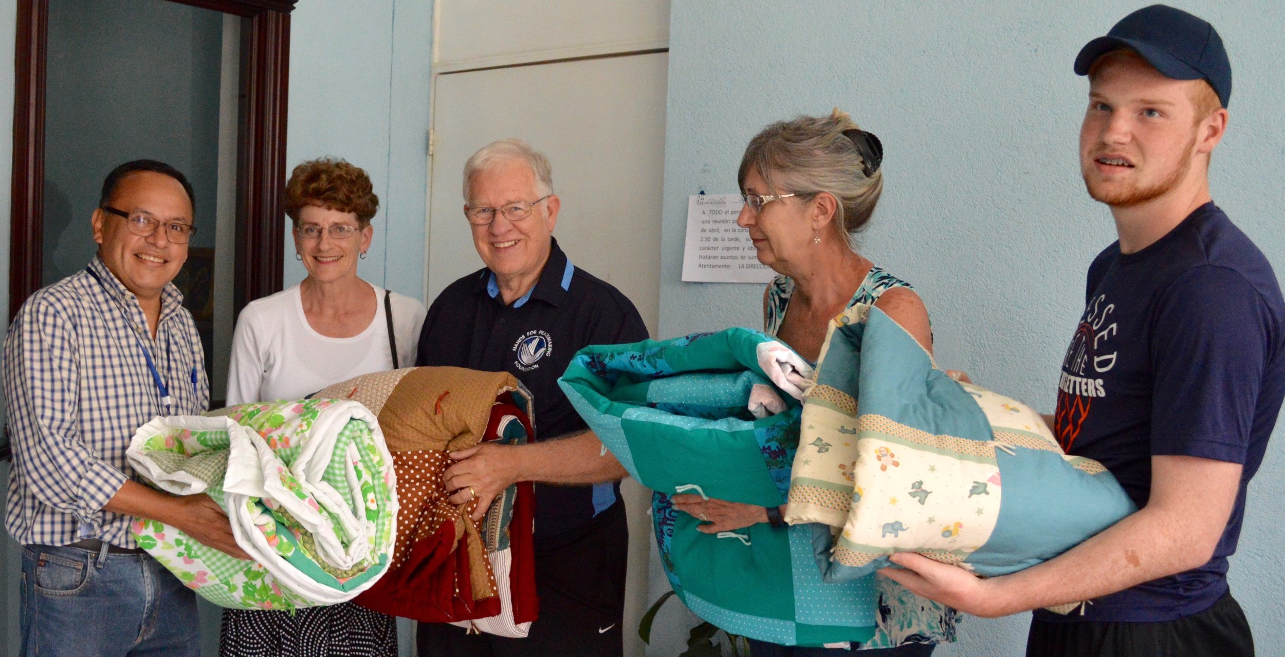  While back in Barillas, the team visited the local hospital where they provided quilts made by the women of Faith Lutheran Church of Everett, WA. 