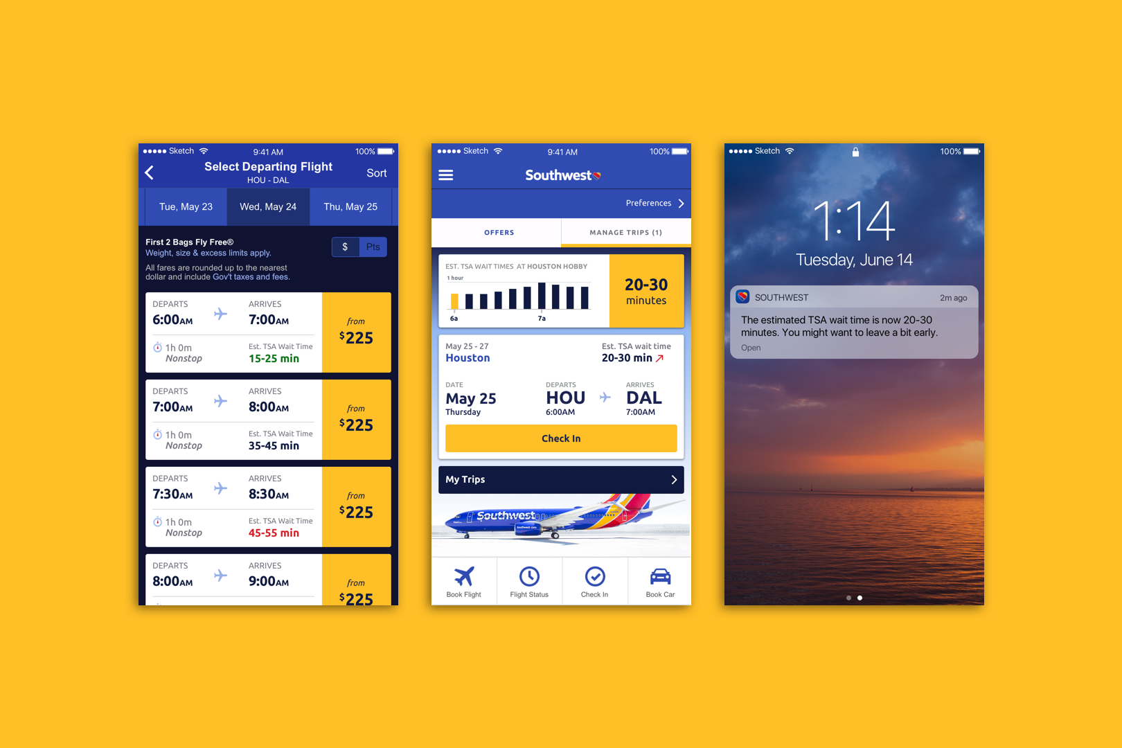 SOUTHWEST AIRLINES - TSA WAIT TIME INTEGRATION CONCEPT