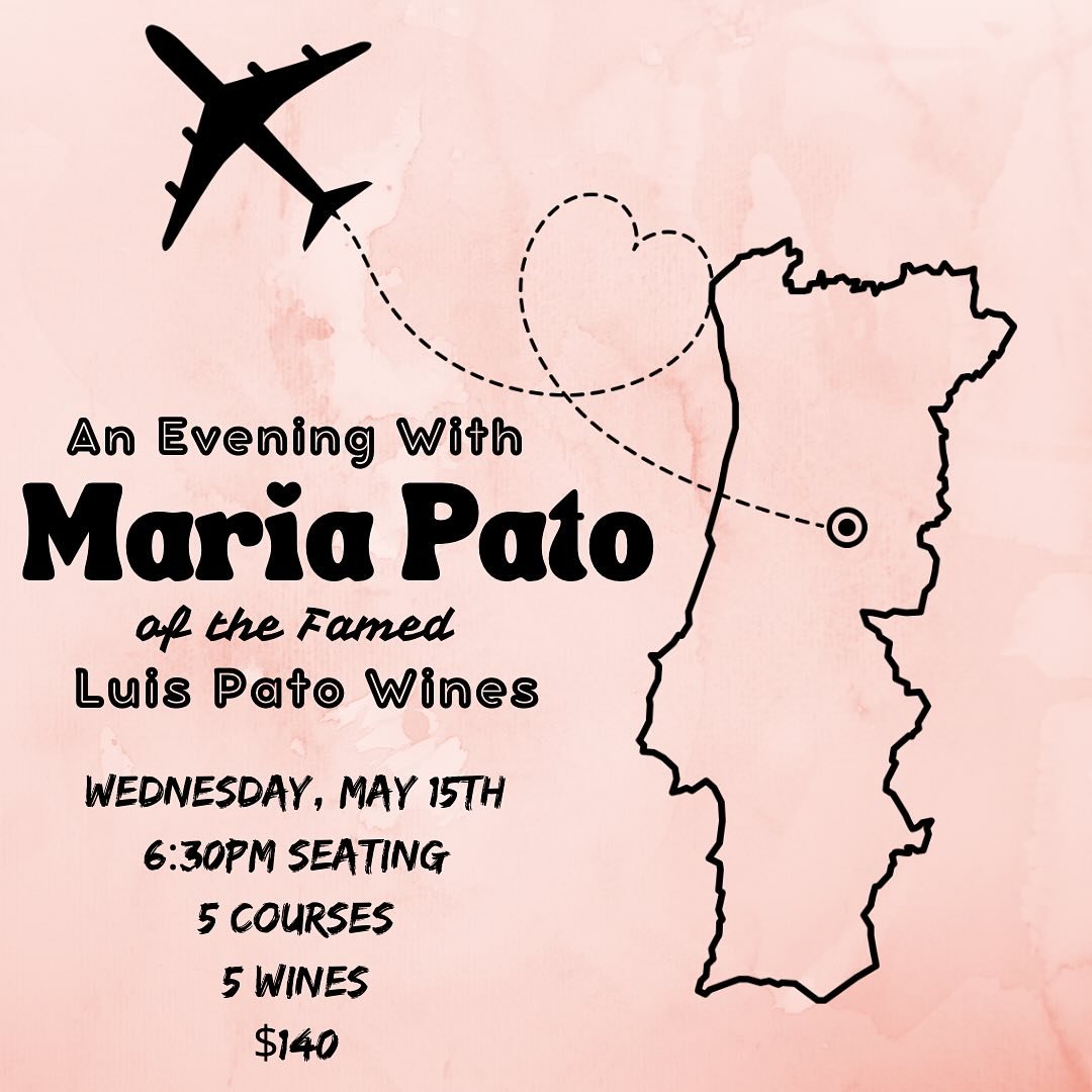 .
💃🏼👯💃🏼👯🎉🎉🎉 🇵🇹 🇵🇹🇵🇹
Just when you thought Wednesday couldn't get any better, we've got a complete treat coming your way on May 15th!!! 

Join us as we welcome Portuguese winemaker Maria Pato of @luispatowines into our little wine shack