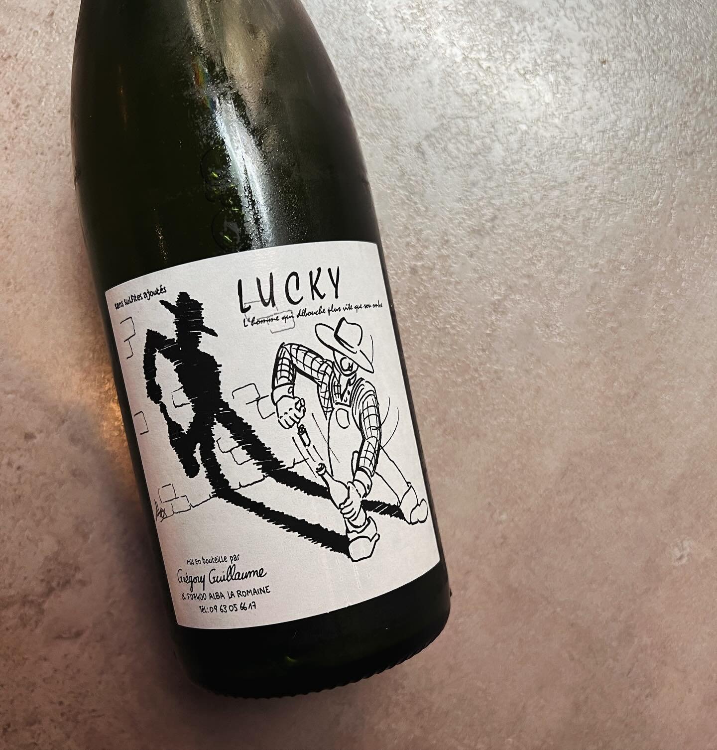 Next stop; #tastytown

Come &amp; crush a bottle of this NV Gr&eacute;gory Guillaume wine &quot;Lucky&quot; from the Ard&egrave;che - 💯 Grenache Blanc with notes of honeysuckle, cantaloupe &amp; green citrus zest - we can't resist but it might just 