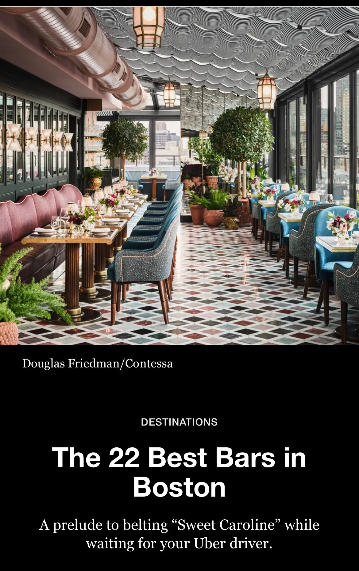 Conde Nast 2025 - 22 Best Bars in Boston