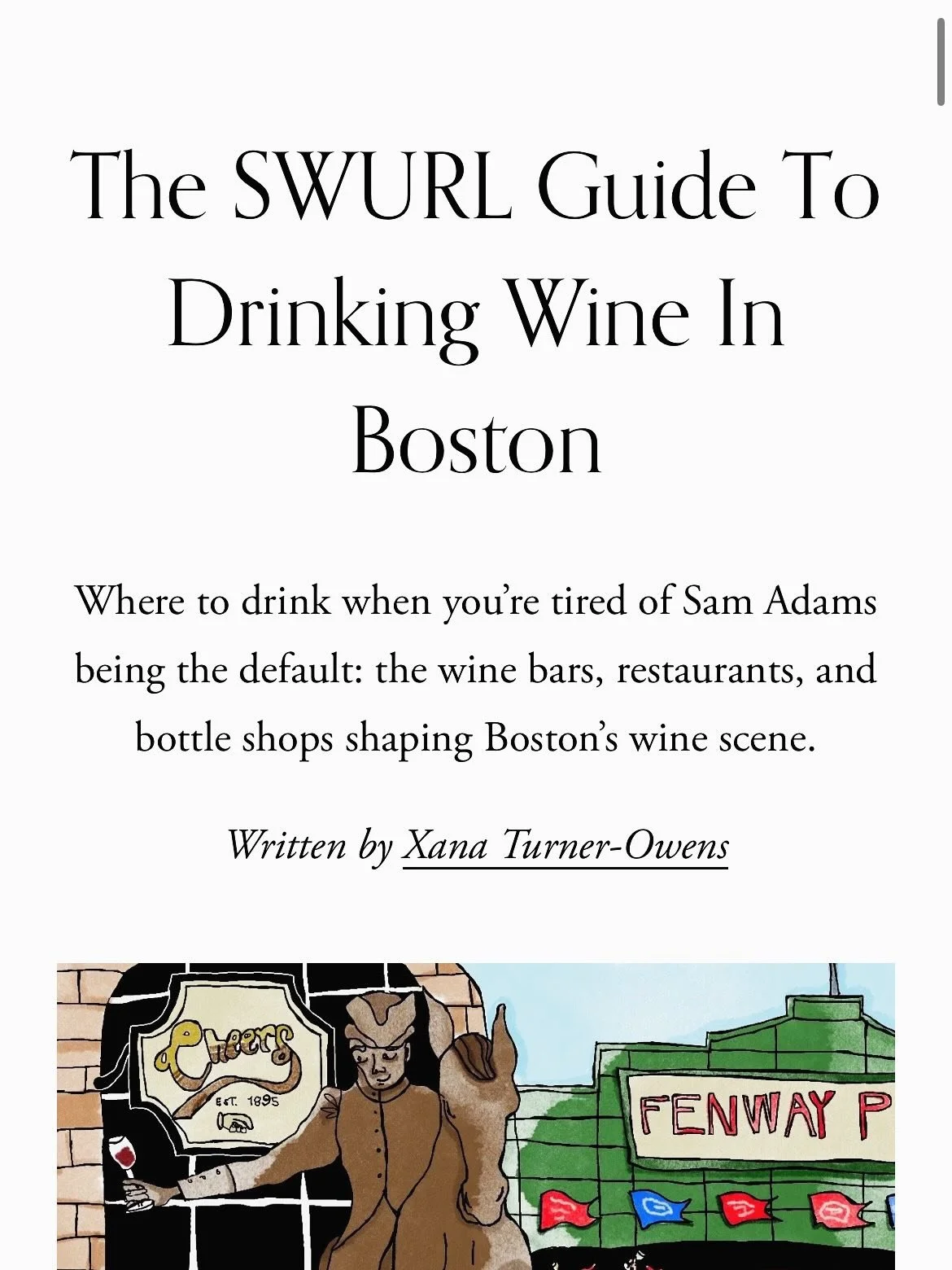 What an AMAZING list of all the places to #ballout on wine in Boston, curated by @swurl.media 🙌🏼. It's fun to see the shapeshifters, pioneers &amp; faces on here that have carved the path and those that are just coming up in their own right. 

Trul