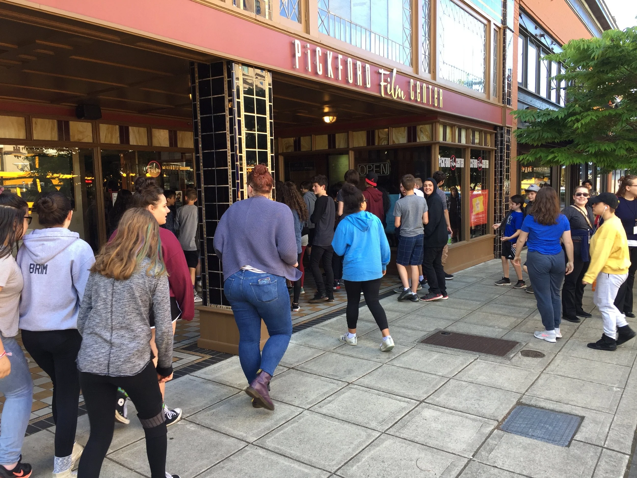 Heading into the Pickford to view our films! 