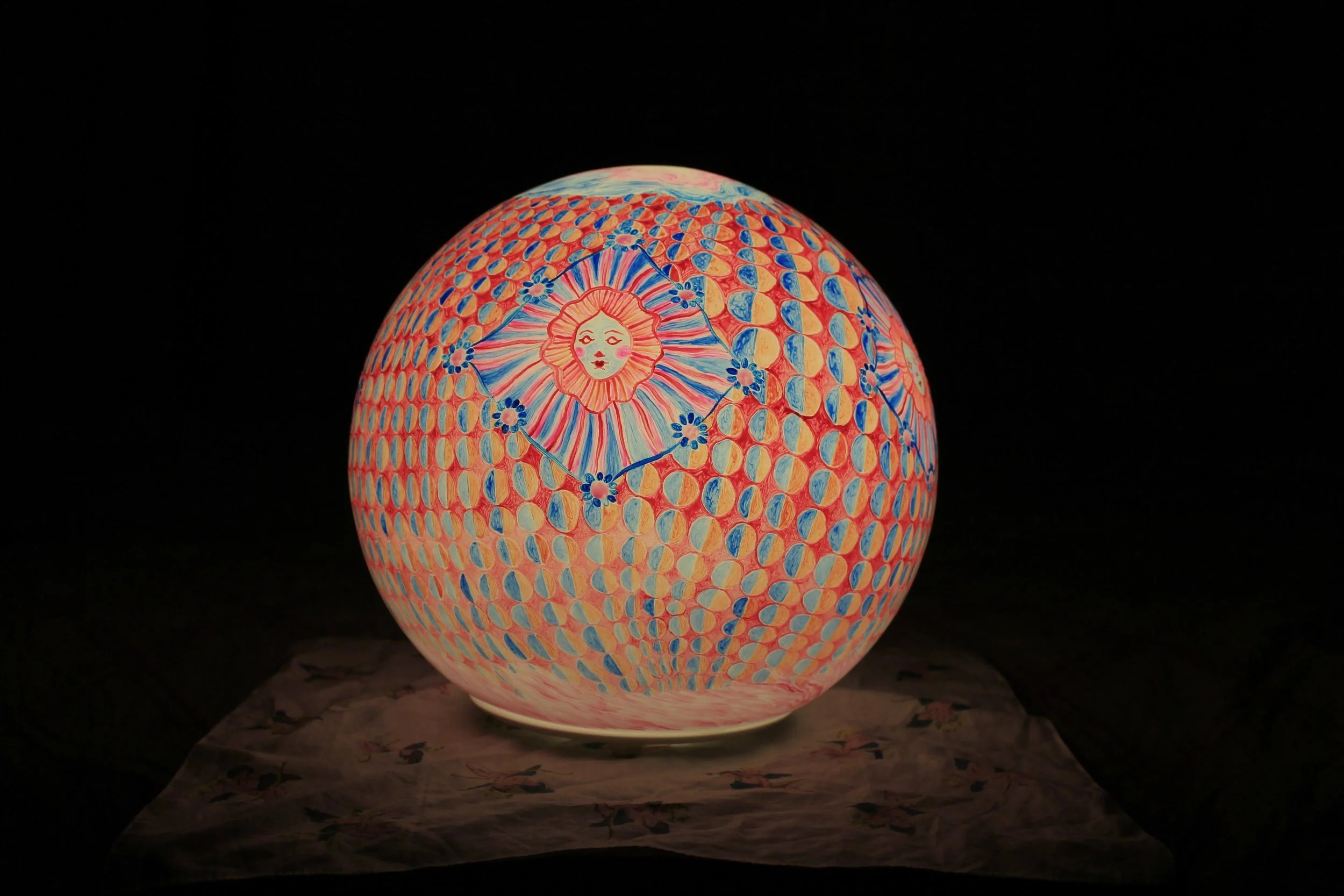 Hand Painted Orb Lamp